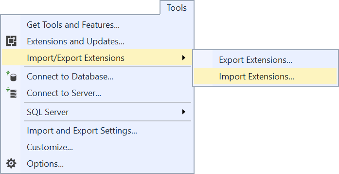 Tools menu